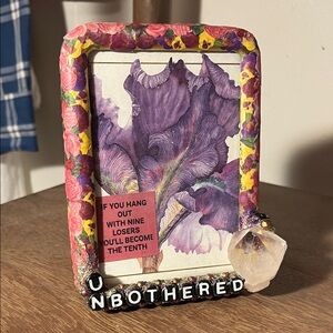 Floral Decorative Frame with Purple Accents